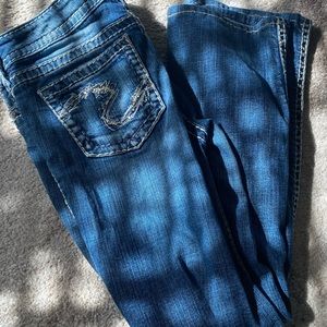 Y2K silver blue jeans